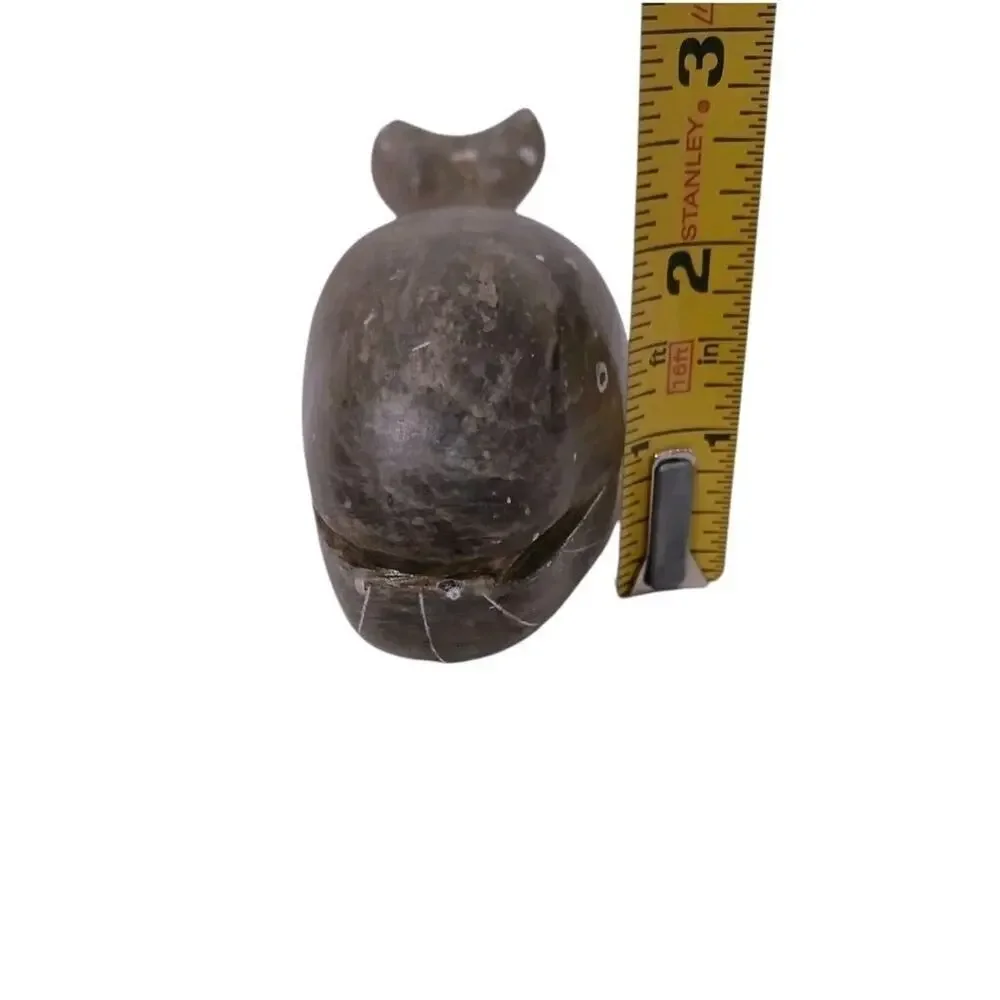 1960s Artist Dimu Soapstone Whale Carved‎ Stone Sculpture Figurine Collectible